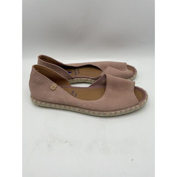Verbenas CRUZ Pink Suede D'Orsay Open Toe Espadrille Flats Sz US 8.5/9 EU 40 NEW - Picture 3 of 6